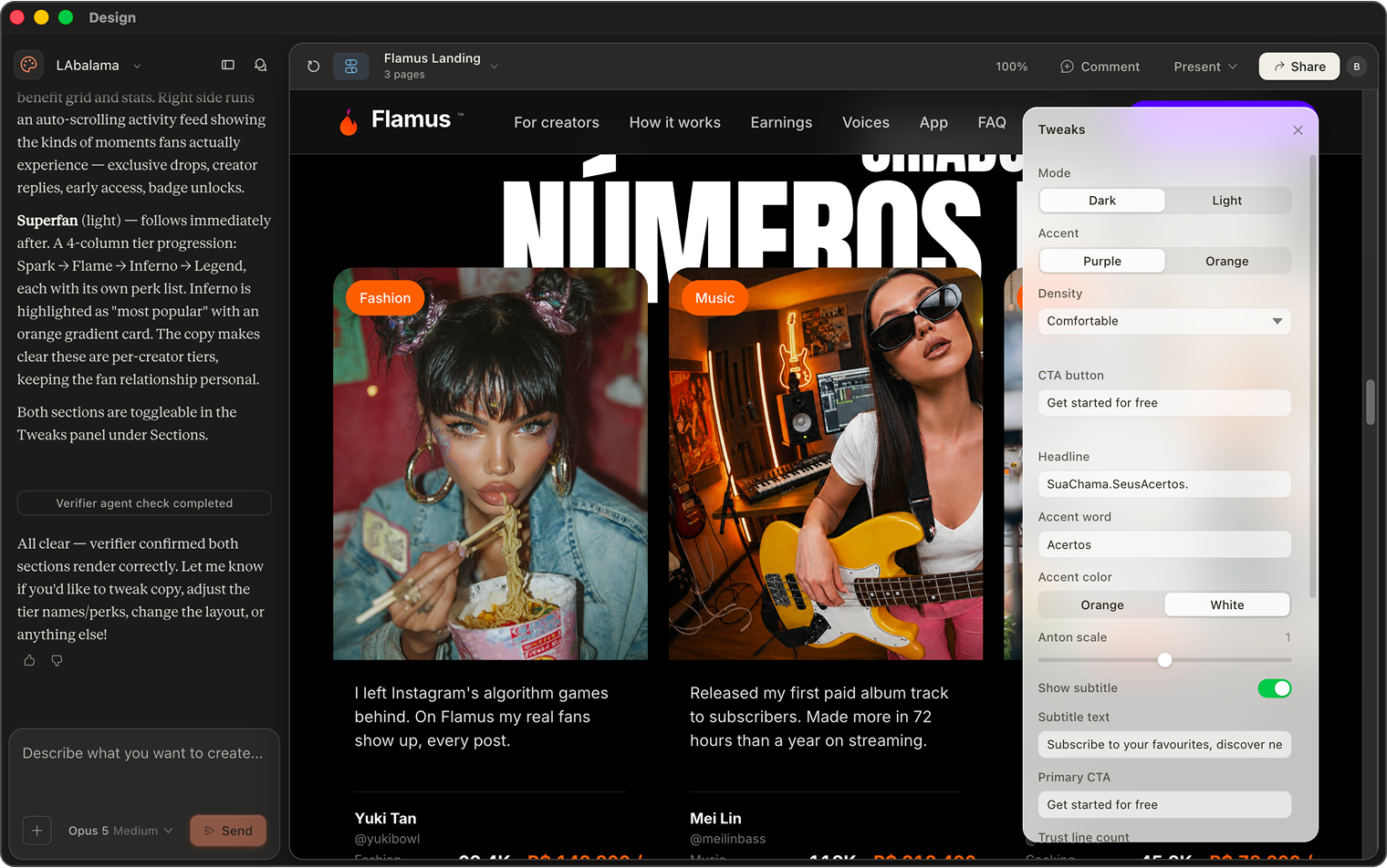 Claude workspace screenshot